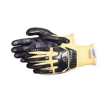 Coated Gloves, Black/yellow, 13 Ga Kevlar Fiber