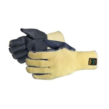 Coated Gloves, Black/beige