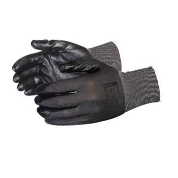 Gants enduits, Gris/noir, 15 ga de nylon