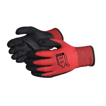 Gloves Winter Coated, Red/black, 15 Ga Nylon, For Commercial Fisheries