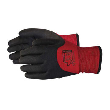 Gloves Winter Coated, Red/black, 15 Ga Nylon