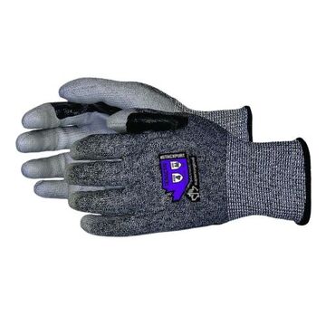 Coated Gloves, Black/gray, Tenactiv/hppe/steel/composite Filament Fiber