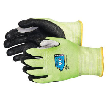 High Visibility Coated Gloves, Black/lime, 13 Ga Tenactiv Yarn