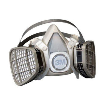 Small Organic Vapor Respirator Assembly, Thermoplastic Elastomer, Gray