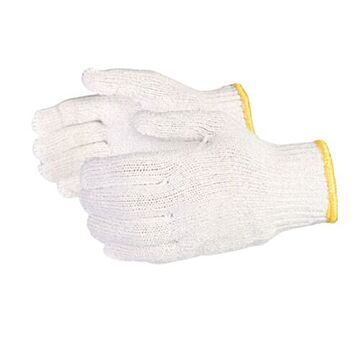 General Purpose Work Gloves, Bleach White, 7 Ga Polyester, Cotton