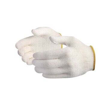 Lightweight Reusable Safety Gloves, Large, White, 13 ga Cotton/Lycra