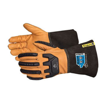 Gloves Winter Leather, Brown, Goatskin