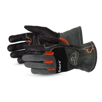 Leather Gloves, Black, Leather, For Welding