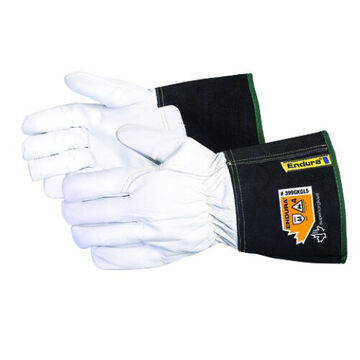 Arc Flash Leather Gloves, White, Goatskin Leather Grain