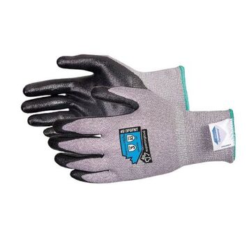 Safety Gloves, Gray, 13 Ga Nylon, Composite Filament Fiber And Dyneema, For Metal Stamping And Fabrication