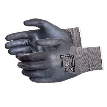 Work Glove, Grey/white, 13 Ga Nylon 