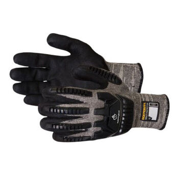 Work Gloves, No. 9, Black, Gray, TPR
