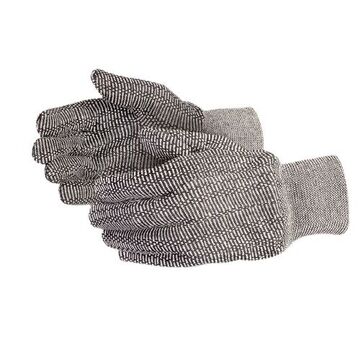 Jersey Safety Gloves, Large, Salt And Pepper, Cotton