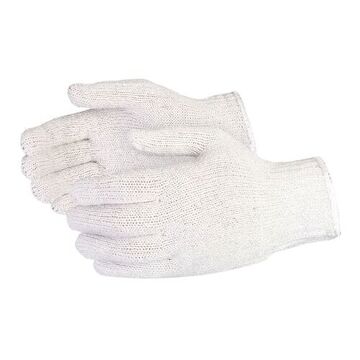 General Purpose 1-side Dotted Work Gloves, Large, Natural, 7 Ga Cotton, Polyester Blend