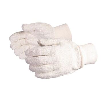 Safety Gloves, Large, White, Protex/cotton Terrycloth
