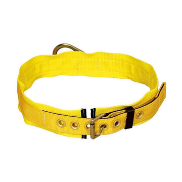 Waist Body Belt, Polyester Web, Zinc Plated Steel Buckle, Small, Yellow, Tongue