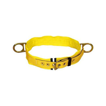 Waist Body Belt, Polyester Web, Zinc Plated Steel Buckle, Medium, Yellow, Tongue