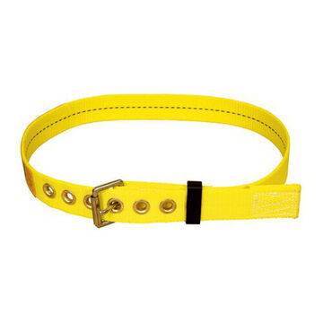 Waist Body Belt, Polyester Web, Zinc Plated Steel Buckle, Medium, Yellow, Tongue