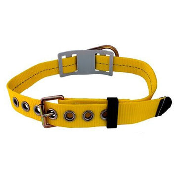 Waist Body Belt, Polyester Web, Zinc Plated Steel Buckle, Large, Yellow, Tongue