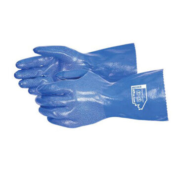 Coated Gloves, Blue, Nitrile/cotton Jersey