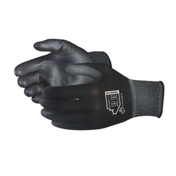 Light Duty Coated Gloves, No. 9, Black, 13 ga Nylon