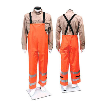 Haute visibilité, pantalon de pluie, polyuréthane sur coton FR, orange, grand