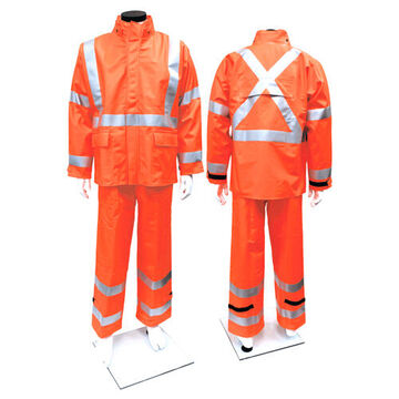 Raincoat, Arc Flash, Polyurethane/cotton Fr, Orange