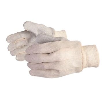 Leather Gloves, Large, Beige, Cotton