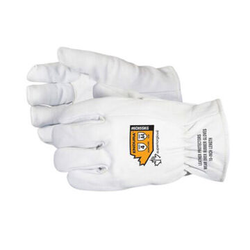 Leather Gloves, White, Kevlar, Ansi A5