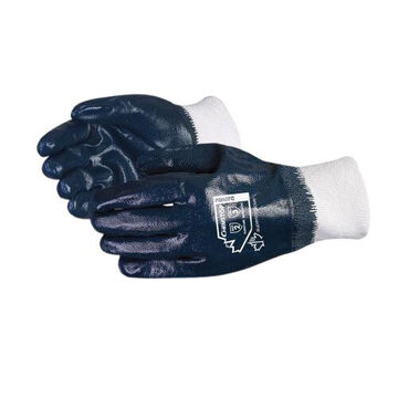 Coated Gloves, Black/white, Cotton, For Metal Stampings