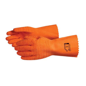 Heavy Duty Safety Gloves, No. 9, Orange, Latex