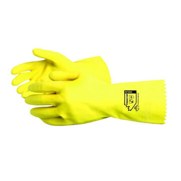 Safety Gloves, Yellow, Latex Rubber