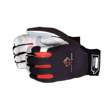 Work Gloves, Black, Red And White, Foam Laminated Spandex