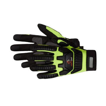 Work Gloves, Black, Hi-viz Yellow, Spandex, Thermoplastic Rubber