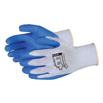 Economy Safety Gloves, No. 9, Blue/Gray, 10 ga Cotton/Poly