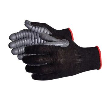 Anti-Vibration Safety Gloves, Large, Black, 10 ga Nylon