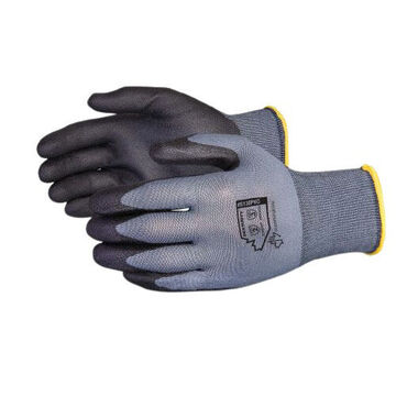 Coated Gloves, Black, Gray, 13 Ga Nylon