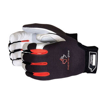 Work Gloves, Gray, White, Foam Laminated Spandex