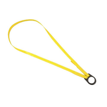 Web Scaffold Choker, 2 ft, 1 in, Yellow, Polyester Web, Steel D-ring