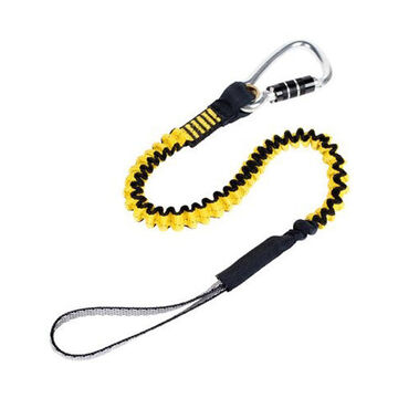 Bungee Tool Tether Hook2loop, 52 In Stretched, 31 In Relaxed, 35 Lb Capacity, Yellow Color