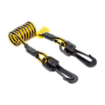 Tool Tether Coil, Clip2clip 24 In Stretched, 1.75 In Relaxed, 2 Lb Capacity