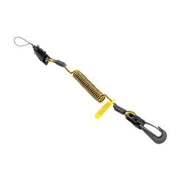 Tool Tether Coil Clip2clip 34 In Stretched, 7 In Relaxed, 2 Lb Capacity