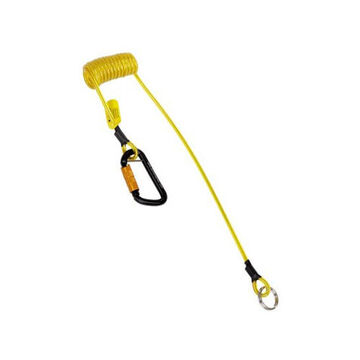 Hook2quick Ring Coil Tool Tether, 62 in Stretched, 3 in Relaxed, 2 lb Capacity