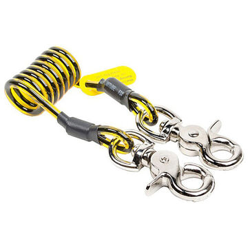 Trigger To Trigger Coil Tether, 1.75 in, 24 in, Black, Yellow, Vinyl