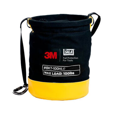 Standard Safe Bucket, Canvas, Black, Yellow, 100 lb