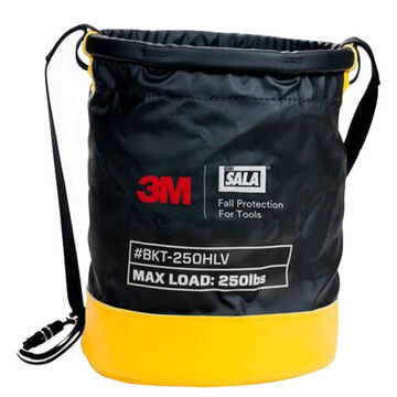 Standard Safe Bucket, Vinyl, Black, Yellow, 250 lb