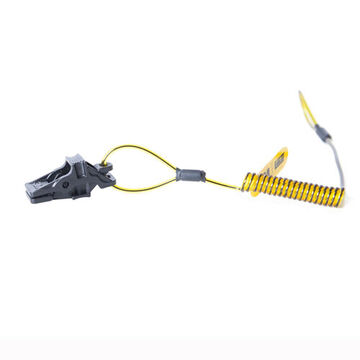 Coil Tether, Hard Hat  12 In, Yellow