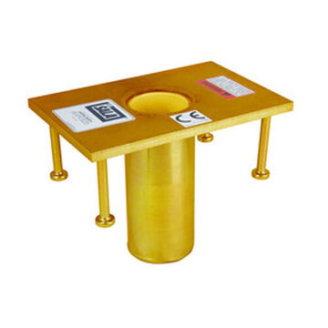 Base de bossoir à manche, 20.3 cm, longueur 30.4 cm, hauteur 23.6 cm, acier, doublure en PVC, couleur jaune, montage au sol