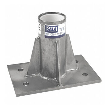 Sleeve Davit Base, 8 in Diameter, 12-1/2 in Length, 9-1/4 in Height, Stainless Steel, Silver Color, Center Mount