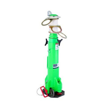Confined Space Portable Fall Arrest Post, Aluminum Base, Carbon Steel D-ring, Green